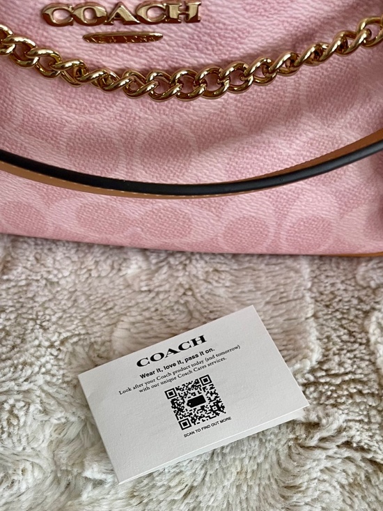 Coach Teri Shoulder Bag In Signature Canvas With Charms. Powder pink/ Gold - Picture 7 of 9